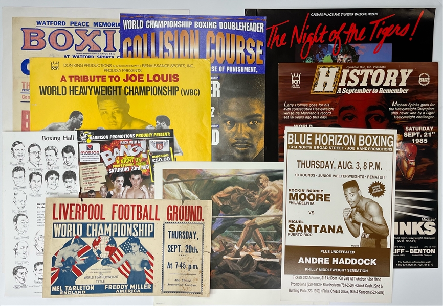 1950s-90s Boxing Poster Collection - Lot of 34 w/ Manny Pacquiao, Riddick Bowe, Irish Bobby Cassidy & More