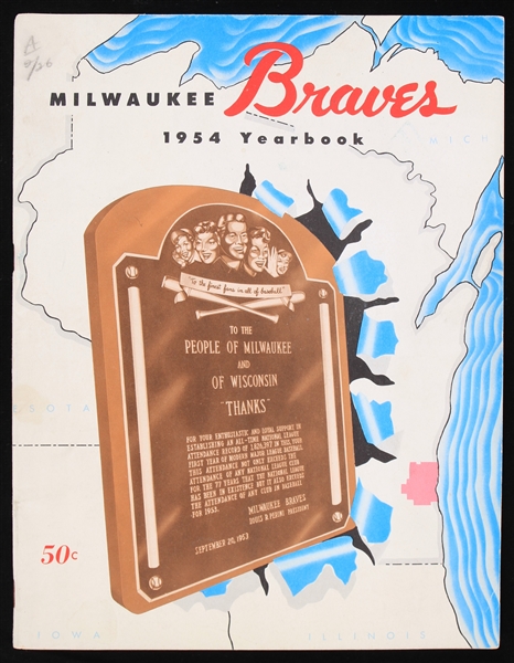 1954 Milwaukee Braves Yearbook 
