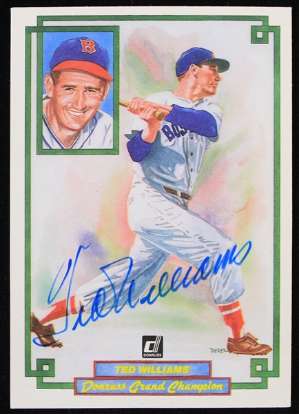 1984 Ted Williams Boston Red Sox Signed Donruss Grand Champion Baseball Trading Card (JSA)