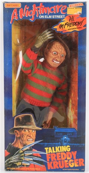 1989 Freddy Krueger A Nightmare on Elm Street Matchbox Talking Doll w/ Original 10x21 Box