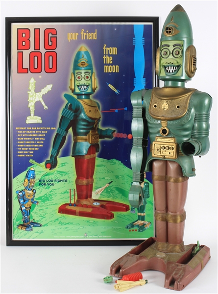 1963 Big Loo Marx Toys 38" Robot w/ 25x37 Framed Poster