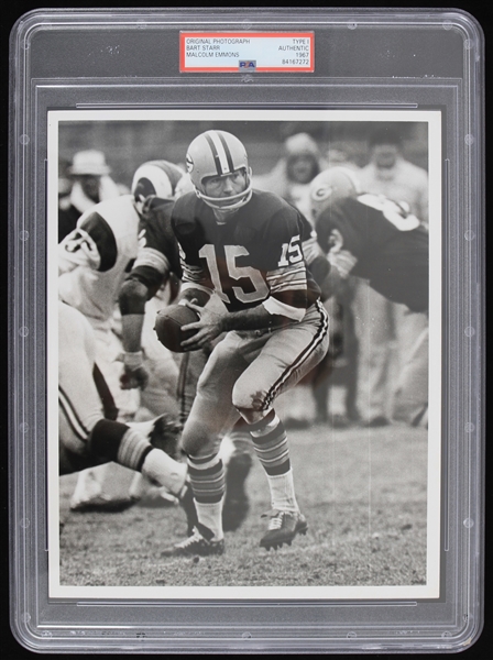 1967 Bart Starr Green Bay Packers Type I Original Malcolm Emmons 8x10 Photo (PSA Slabbed)