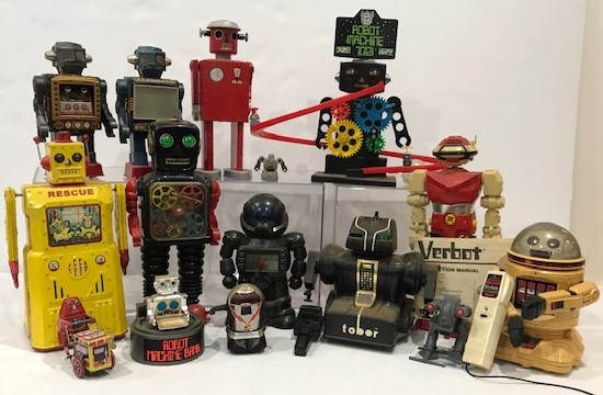 Vintage Robot Toys Including Verbot, Robot Machine, & more (Lot of 12)