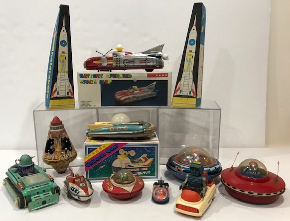 Vintage Tin Rockets and Spaceships (Lot of 12)