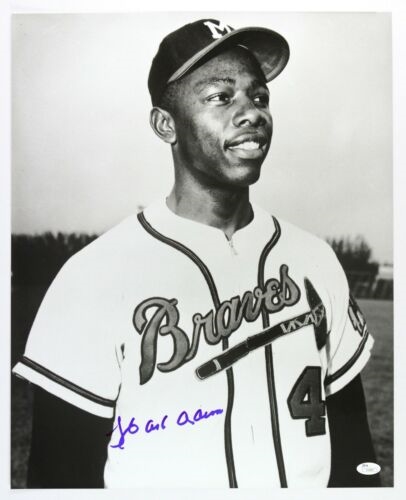 1954-56 Hank Aaron Milwaukee Braves Frank Stanfield Autographed 16x20 Photo (JSA)