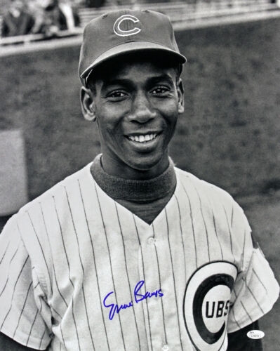 1953-71 Ernie Banks Chicago Cubs Signed LE 16x20 B&W Photo (JSA)
