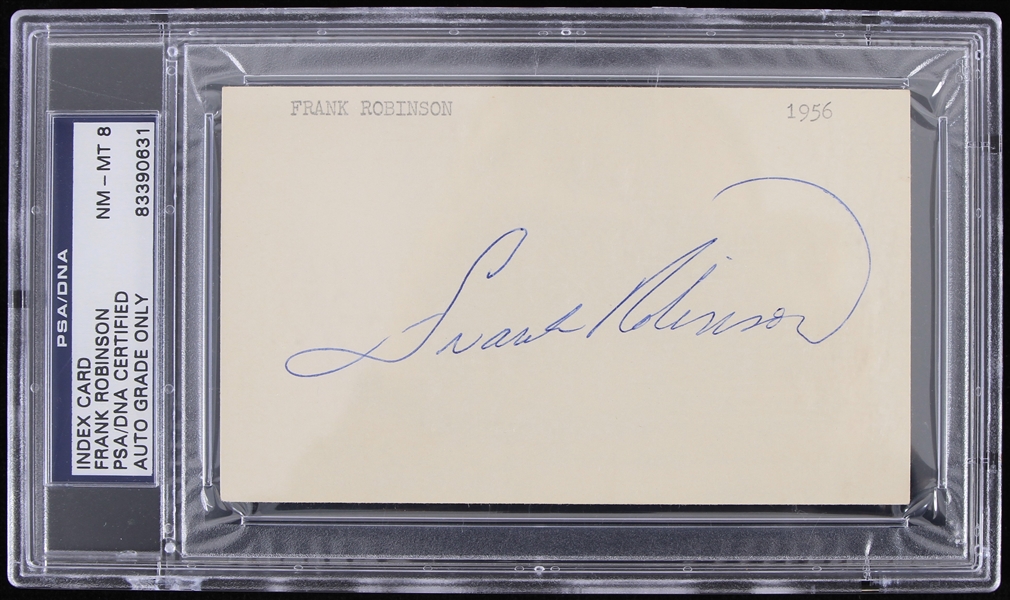 1956 Frank Robinson Cincinnati Redlegs Signed Index Card (PSA/DNA Slabbed) 