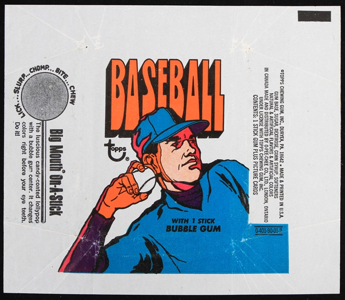 1972 Topps Original Baseball Wax Pack Wrapper 