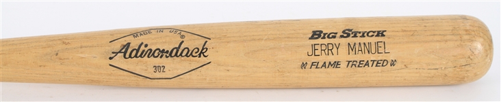 1975-76 Jerry Manuel Detroit Tigers Adirondack Professional Model Game Used Bat (MEARS LOA)