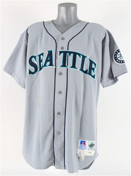 1998 Alex Rodriguez Seattle Mariners Signed Game Worn Road Jersey (MEARS A10/JSA/Eddie Rodriguez LOA)