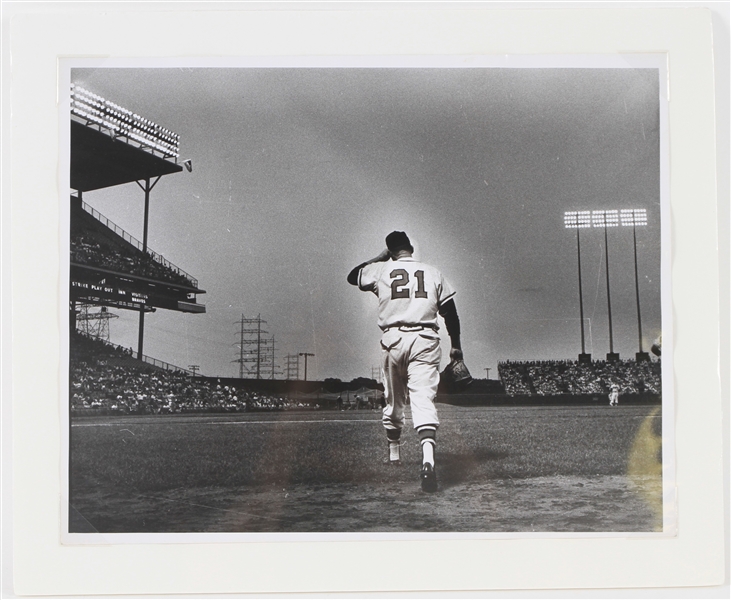 1950s Warren Spahn "Bright Lights" Milwaukee Braves 11x14 Frank Stanfield Award Winning Photographer Photo (MEARS LOA)