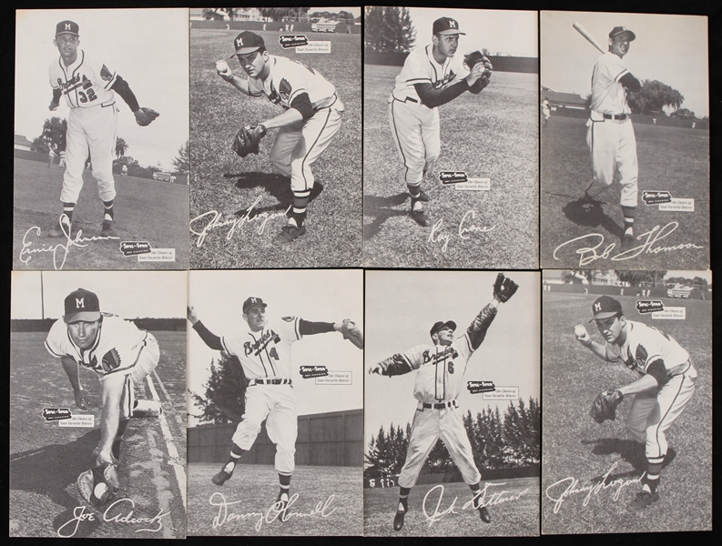 1954 Milwaukee Braves Spic & Span Postcards (Lot of 7)