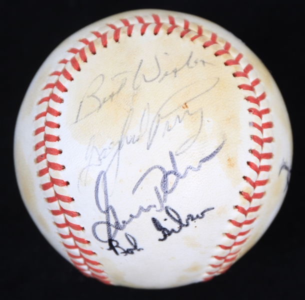 1980s Multi Signed Baseball w/ 5 Signatures Including Bart Starr, Gaylord Perry, Gorman Thomas & More (JSA)