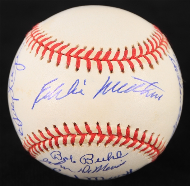 1995-99 Milwaukee Braves Multi Signed ONL Coleman Baseball w/ 12 Signatures Including Eddie Mathews, Warren Spahn, Del Crandall & More (JSA)