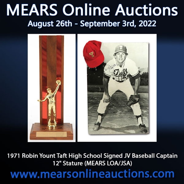 1971 Robin Yount Taft High School Signed JV Baseball Captain 12" Statue (MEARS LOA/JSA)