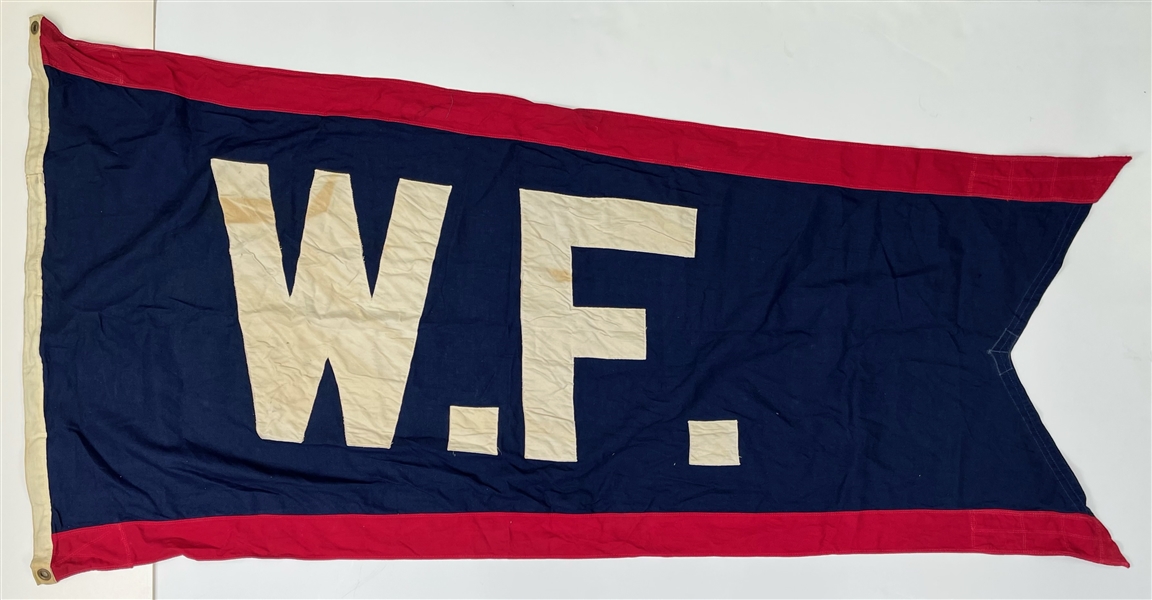1970s-80s Chicago Cubs Wrigley Field 32" x 65" WF Stadium Flag (MEARS LOA)