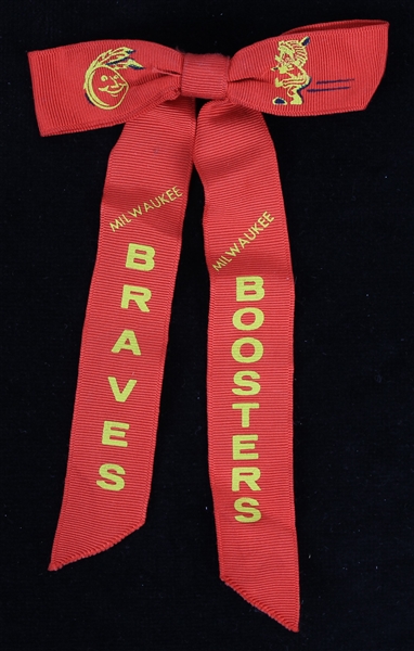 1953 circa Milwaukee Braves 6.5" Boosters Ribbon