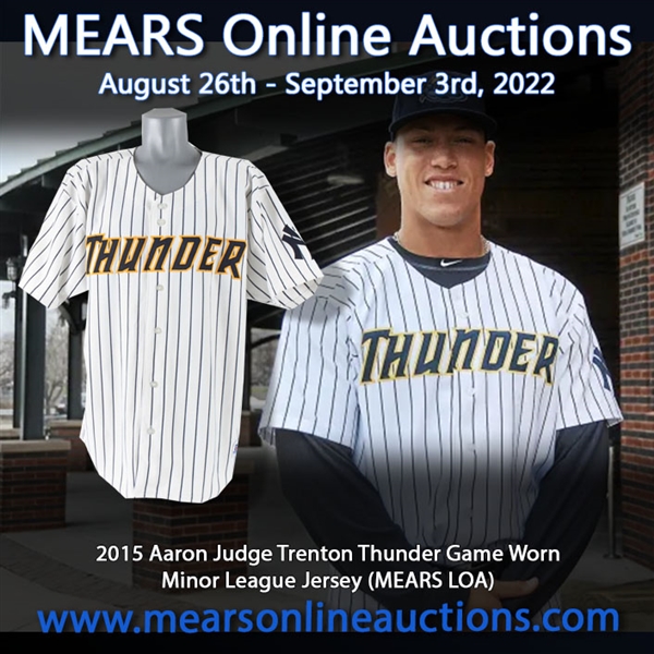 2015 Aaron Judge Trenton Thunder Game Worn Minor League Jersey (MEARS LOA)