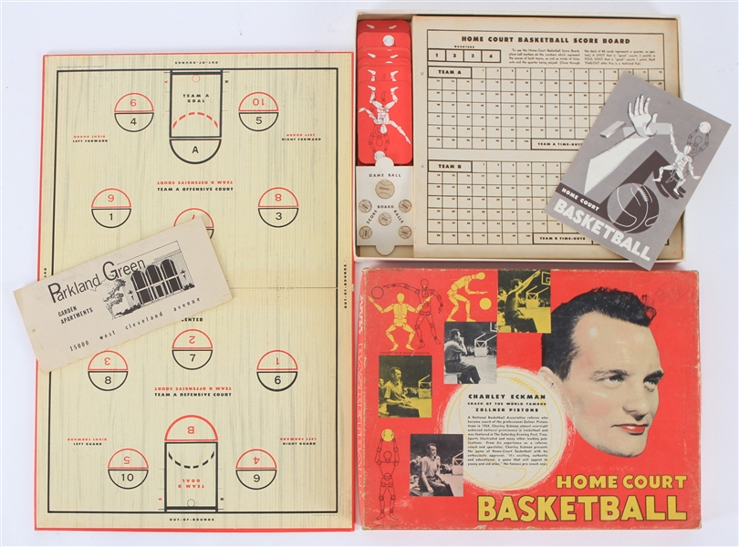 1955 Charley Eckman Home Court Basketball Board Game 