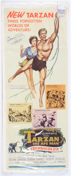 1959 Denny Miller Tarzan the Ape Man Signed 14x36 Poster (JSA)