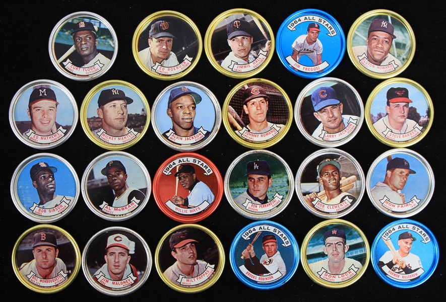 1964 Topps Coins Including Mickey Mantle, Bob Clemente, Willie Mays and more (Lot of 23)