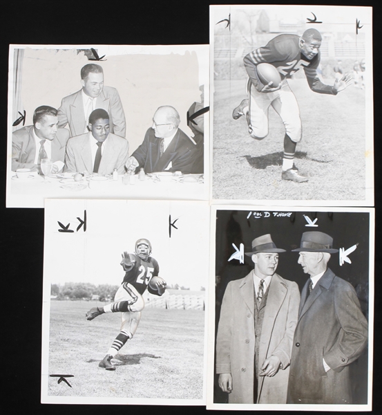 1942-1953 Eddie Macon Chicago Bears w/ Felix Mackiewicz and Connie Mack 8x10 Press Photos (Lot of 4)