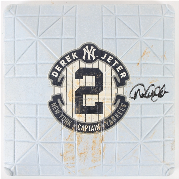 2014 (Sept 25) Derek Jeter New York Yankees Signed Game Used Final Season Commemorative Yankee Stadium Base (MEARS LOA/JSA/MLB Hologram/Steiner)