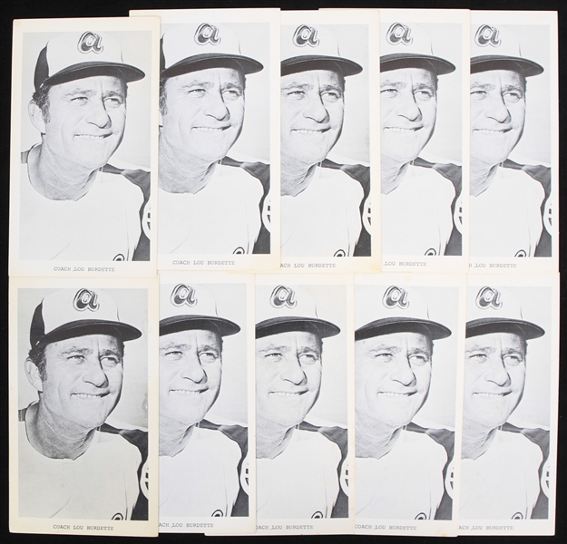 1926-2007 Lou Burdette Atlanta Braves 3 1/4" x 5.5" Coach Photos (Lot of 10)