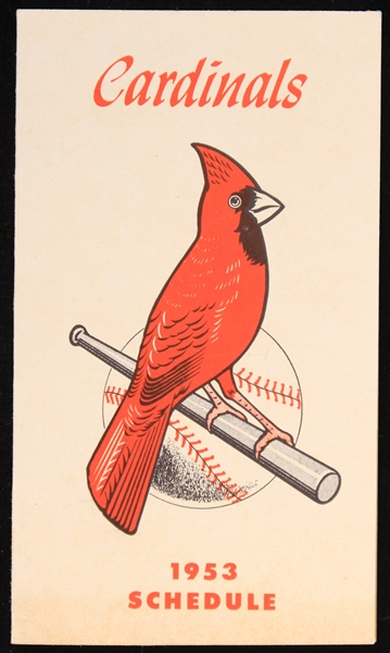 1953 St. Louis Cardinals Pocket Schedule 