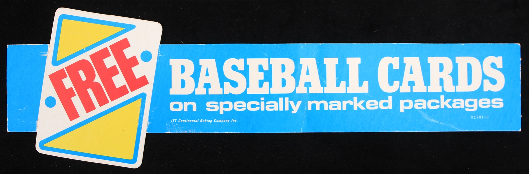 1990 Wonder Bread Baseball Card Shelf Promotion 4" x 13.5" Display 