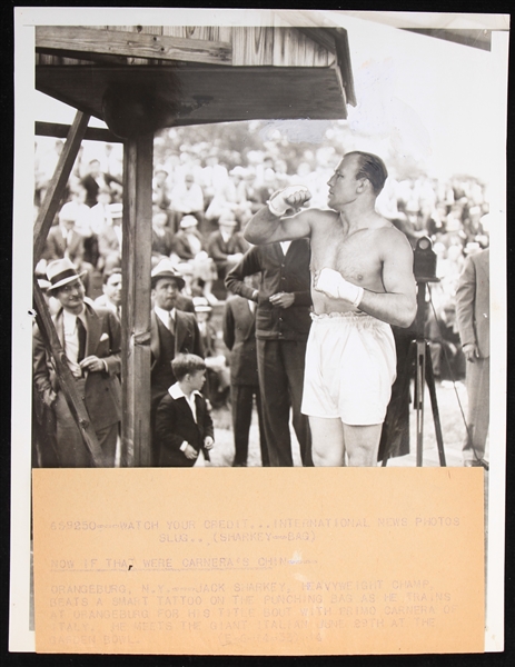 1933 Jack Sharkey Heavyweight Champ 6.5" x 8.5" Press Photo 