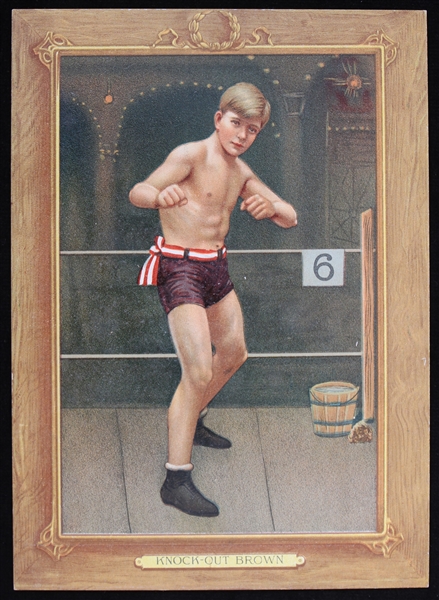 1911 Knock Out Brown No. 66 5 3/4" x 8" Baseball and Athlete Picture Dept Card 