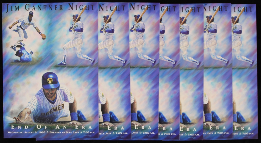 1995 Jim Gantner Milwaukee Brewers "End of an Era" 5x7 Info Cards (Lot of 7)