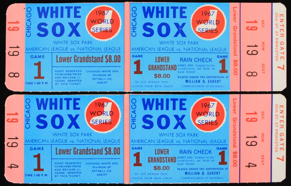 1967 Chicago White Sox World Series Ghost Tickets - Lot of 2