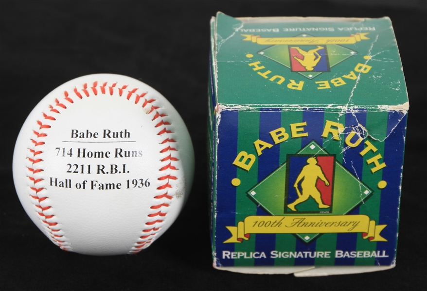 1995 Babe Ruth New York Yankees 100th Anniversary Facsimile Signed Baseball w/ Original Box
