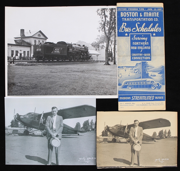 1930s Americana Transportation Memorabilia Collection - Lot of 4 w/ Photos & Bus Schedule