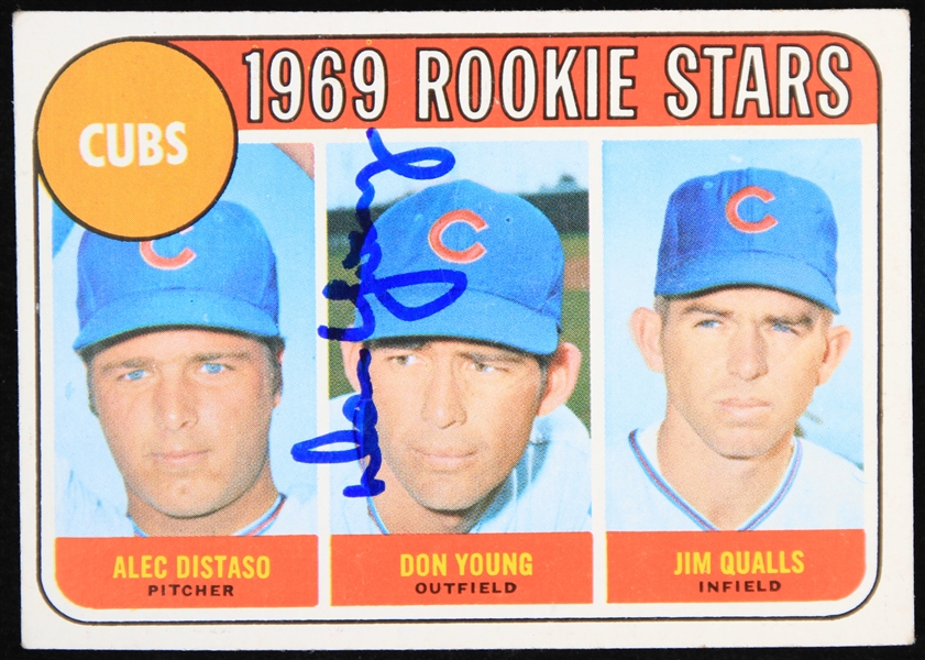1969 Don Young Chicago Cubs Signed Topps Rookie Baseball Trading Card (JSA)