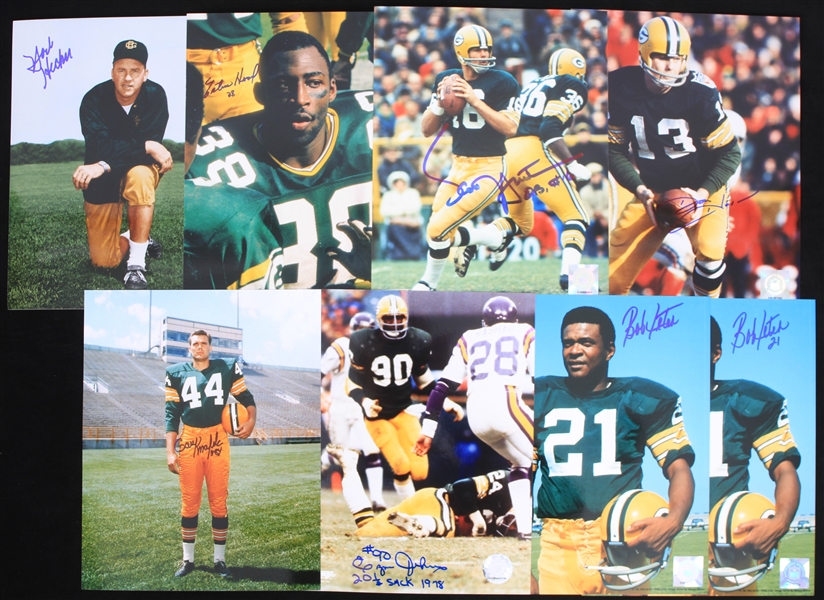 1990s-2000s Green Bay Packers Signed 8" x 10" Photos - Lot of 33 w/ Bob Jeter, Dave Robinson, Elijah Pitts, Fuzzy Thurston & More (JSA)