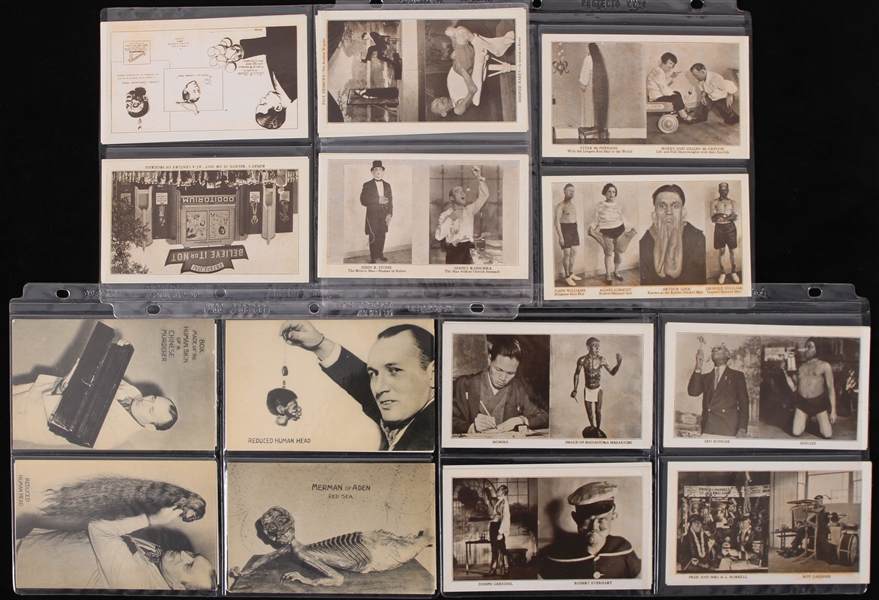 1933 Ripleys Believe It or Not Odditorium 3 1/4" x 5.5" Postcards (Lot of 26)