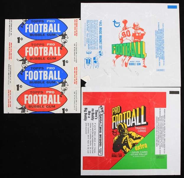 1957,1971-72 Topps Football Wax Pack Wrappers (Lot of 3)