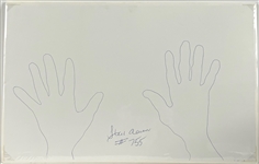 1954-1976 Hank Aaron Milwaukee Brewers Braves Signed 15x24 Hand Tracing (JSA) 