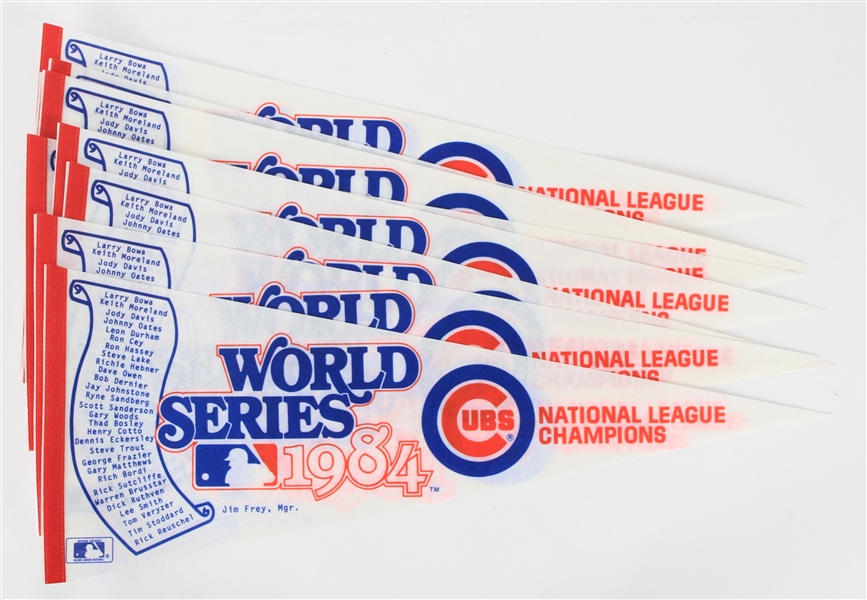 1984 Chicago Cubs World Series Full Size Pennants (Lot of 9)