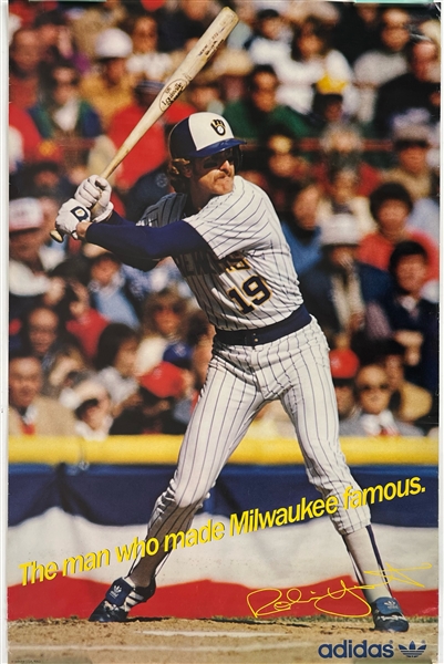 1982 Robin Yount Milwaukee Brewers 24" x 32" Adidas The Man Who Made Milwaukee Famous Poster