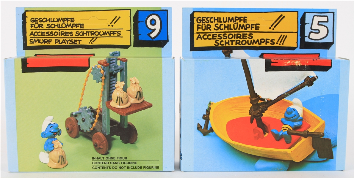 1980s Smurf "Schtroumpfs" German Toy Accessories by Schleich (Lot of 2)
