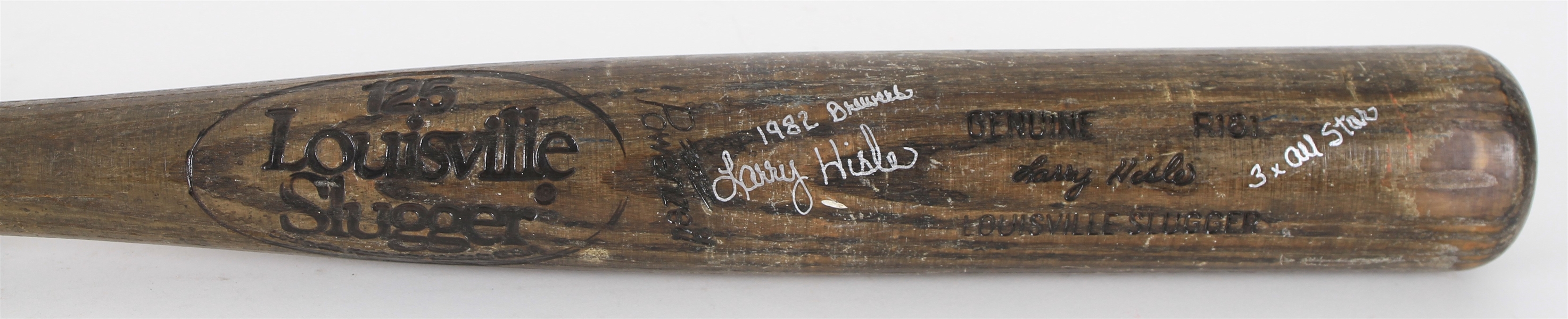 1982 Larry Hisle Milwaukee Brewers Signed Louisville Slugger Professional Model Game Used Bat (MEARS LOA/JSA)