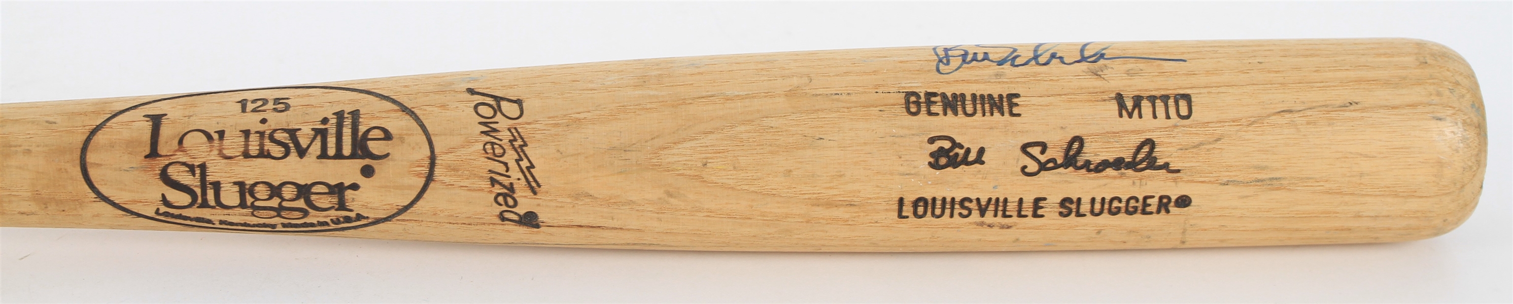 1986-88 Bill Schroeder Milwaukee Brewers Signed Louisville Slugger Professional Model Game Used Bat (MEARS LOA/*JSA*) 
