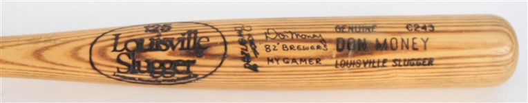 1982 Don Money Milwaukee Brewers Signed Louisville Slugger Professional Model Game Used Bat (MEARS LOA/JSA)