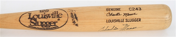 1980-83 Charlie Moore Milwaukee Brewers Signed Louisville Slugger Professional Model Game Used Bat (MEARS LOA/JSA)