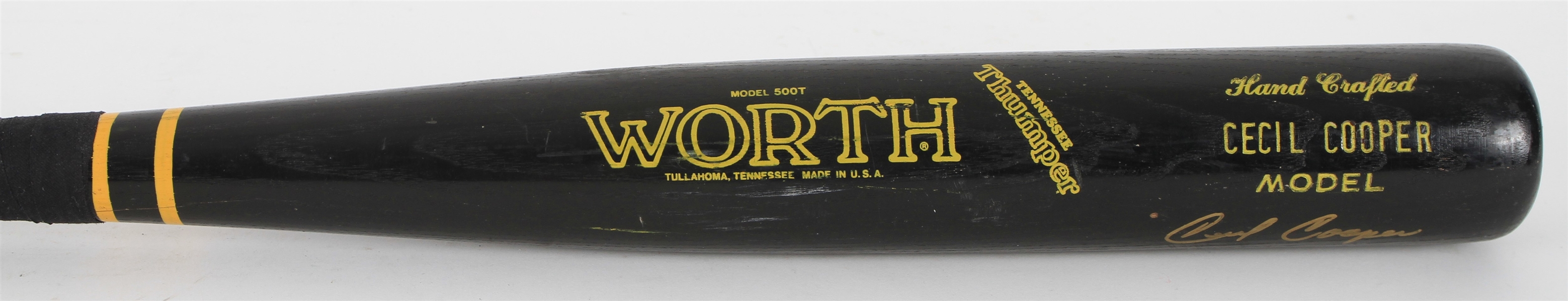 1983-87 Cecil Cooper Milwaukee Brewers Signed Worth Professional Model Game Used Bat (MEARS LOA/JSA) 