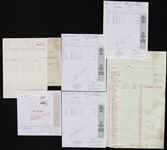 1975 Hank Aaron Milwaukee Brewers Signed Hotel Receipts (Lot of 6)(JSA)